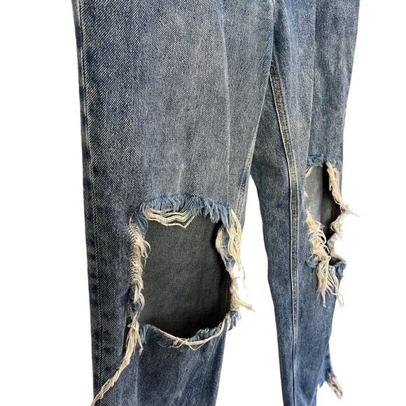 We The Free People Womens Maggie Mid Rise Straight Leg Button Fly Jeans sz 26 - Picture 3 of 16